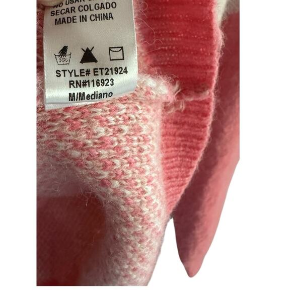 Easel Los Angeles Fuzzy Pink Star Sweater Women’s Size M Cozy Knit Pullover - Picture 9 of 9